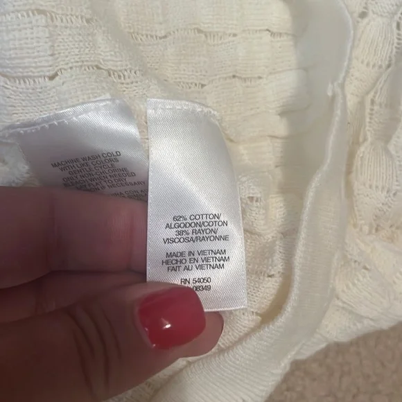 Jones Wear New York Cream Ivory Long Sleeved Turtleneck Cable Knit Sweater - Picture 10 of 10